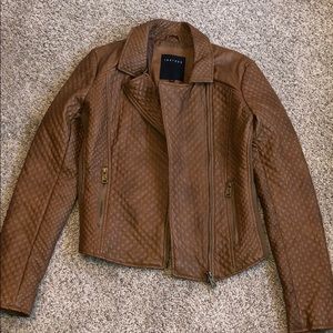 Brown leather jacket